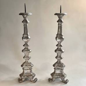 A Pair of 18th Century, Pique Cierge 